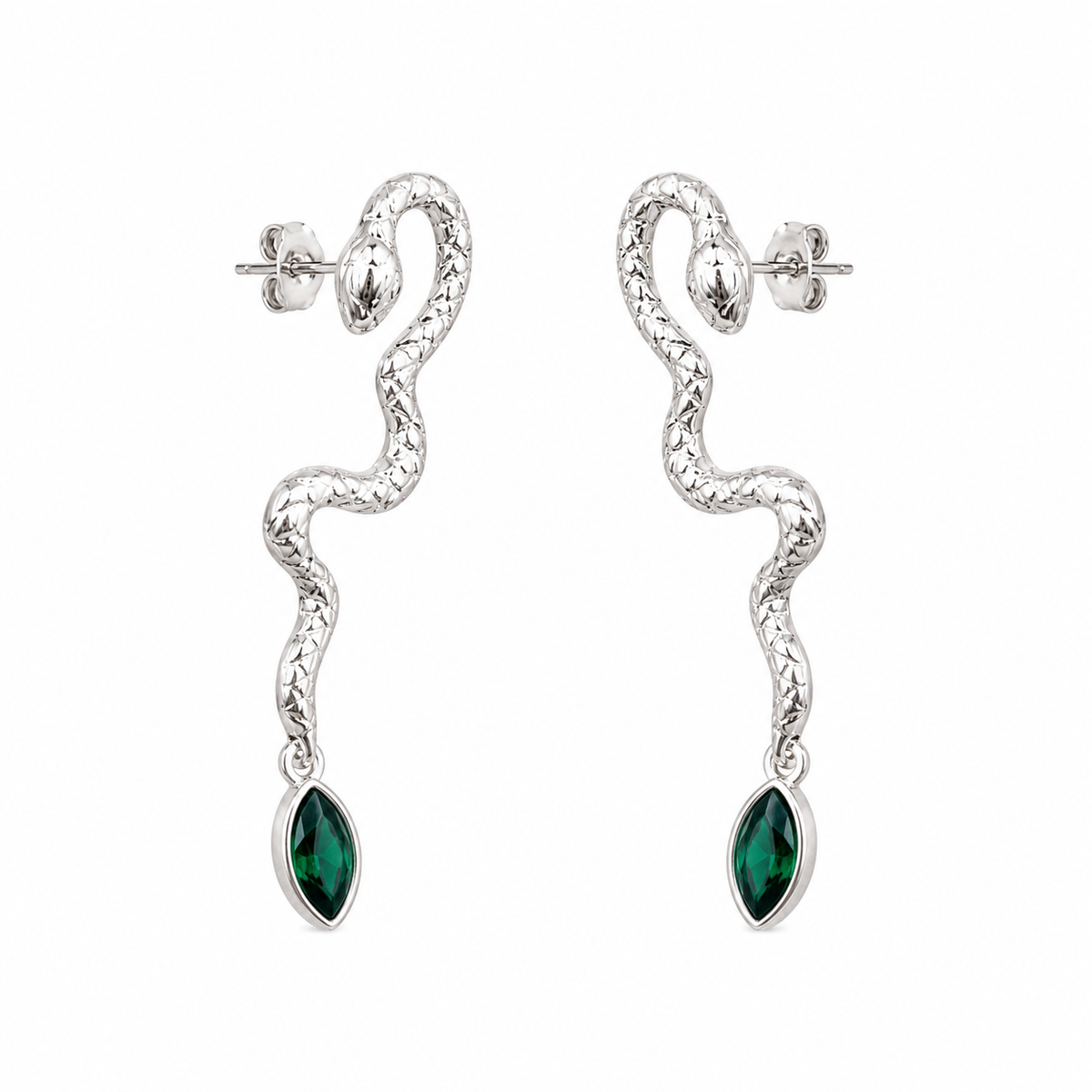 The Serpent Earrings | Silver