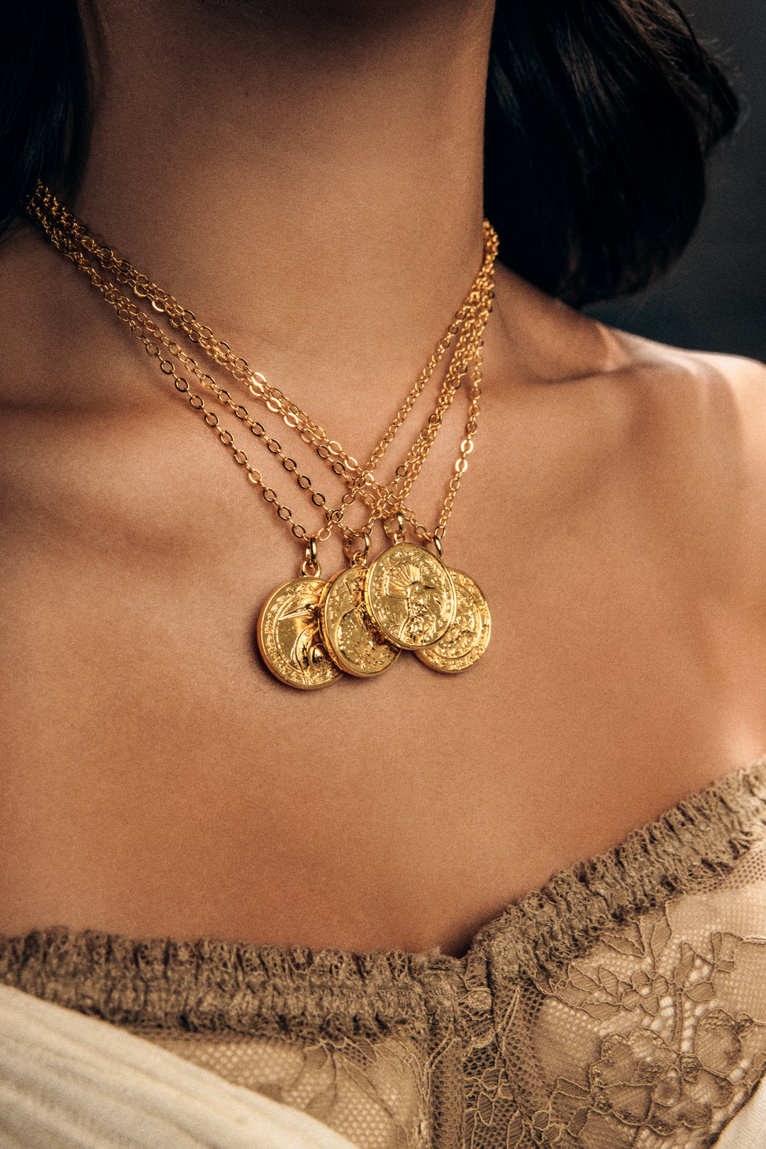 The Cattle Egret Necklace | Gold